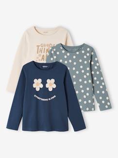 -Lot de 3 t-shirts Basics fille manches longues