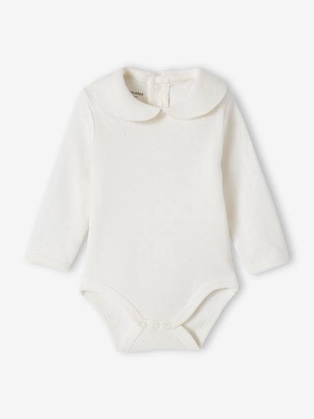 Lot de 2 bodies manches longues bébé en maille pointelle vieux rose 2 - vertbaudet enfant 