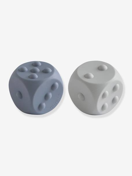 2 dés en silicone MUSHIE bleu+gris 3 - vertbaudet enfant 