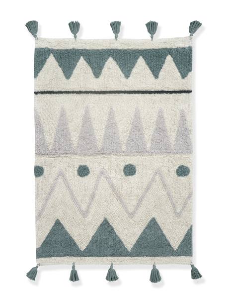 Tapis coton Lavable Mini Berbere Pompons - LORENA CANALS bleu 1 - vertbaudet enfant 