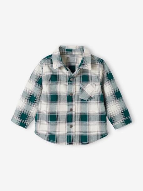 Chemise flanelle bébé à carreaux carreaux vert+marine 2 - vertbaudet enfant 