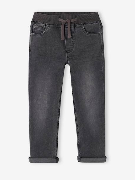 Jean indestructible droit relax garçon facile à enfiler denim gris+stone 2 - vertbaudet enfant 