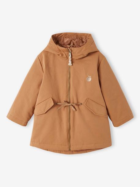 Parka à capuche 3 en 1 fille avec doudoune brillante doublée sherpa camel 3 - vertbaudet enfant 