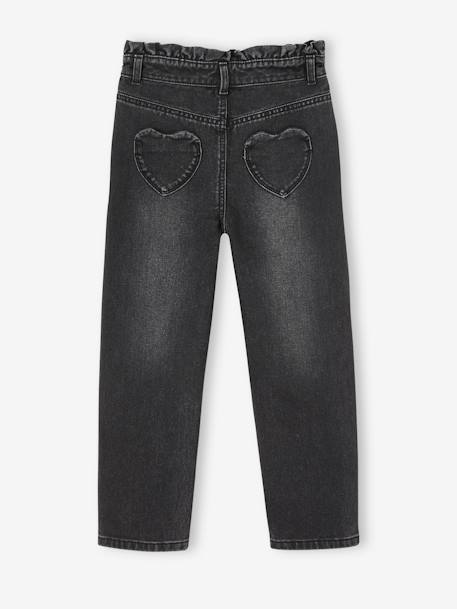 Jean Mom poches coeur au dos fille denim gris+stone 4 - vertbaudet enfant 