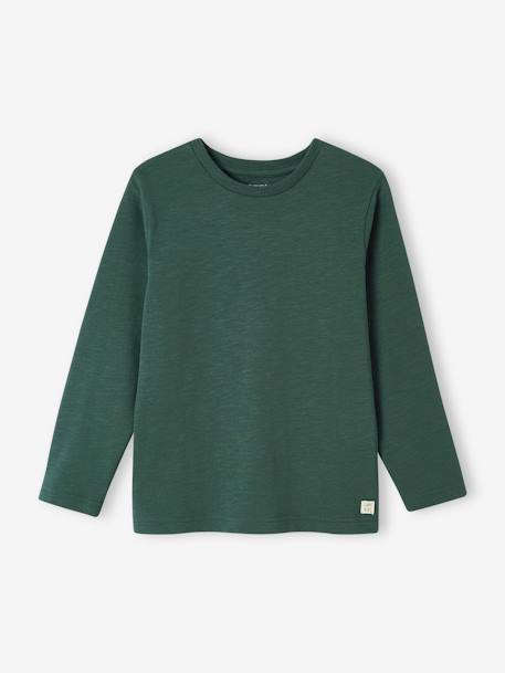 T-shirt couleur Basics personnalisable garçon manches longues Bleu+ECRU+marine+marron clair+vert+vert sapin 29 - vertbaudet enfant 