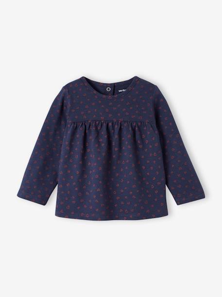 T-shirt imprimé bébé fille bleu nuit+ivoire imprimé 1 - vertbaudet enfant 