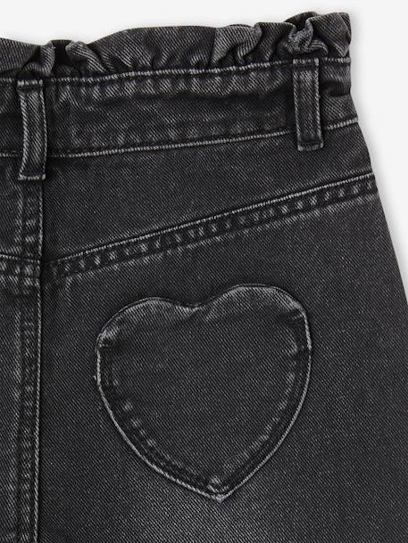 Jean Mom poches coeur au dos fille denim gris+stone 5 - vertbaudet enfant 