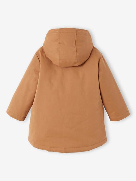 Parka à capuche 3 en 1 fille avec doudoune brillante doublée sherpa camel 6 - vertbaudet enfant 