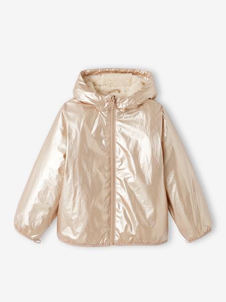 Parka à capuche 3 en 1 fille avec doudoune brillante doublée sherpa camel 4 - vertbaudet enfant 