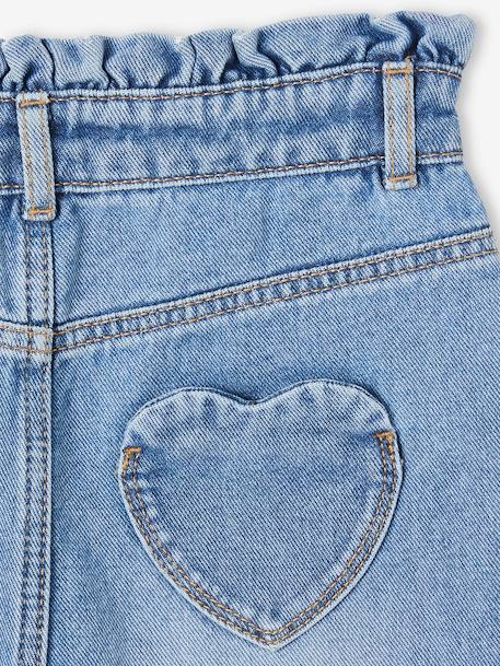 Jean Mom poches coeur au dos fille denim gris+stone 10 - vertbaudet enfant 