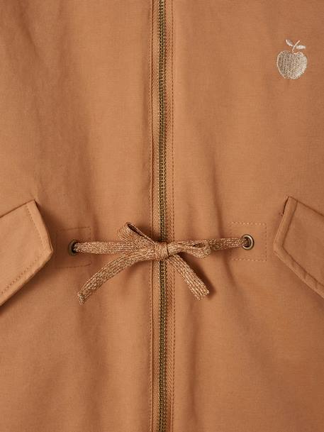 Parka à capuche 3 en 1 fille avec doudoune brillante doublée sherpa camel 10 - vertbaudet enfant 