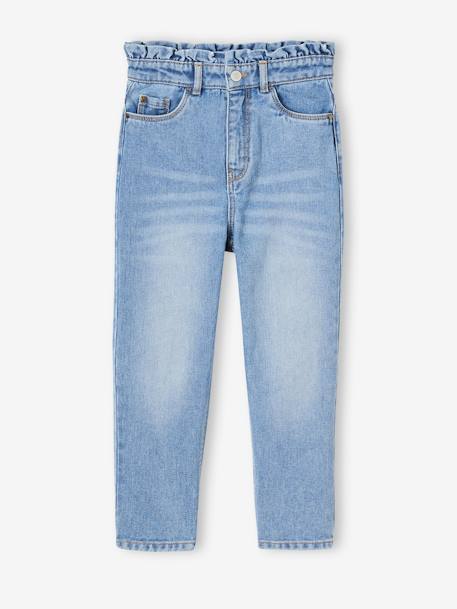 Jean Mom poches coeur au dos fille denim gris+stone 7 - vertbaudet enfant 