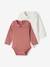 Lot de 2 bodies manches longues bébé en maille pointelle vieux rose 1 - vertbaudet enfant 