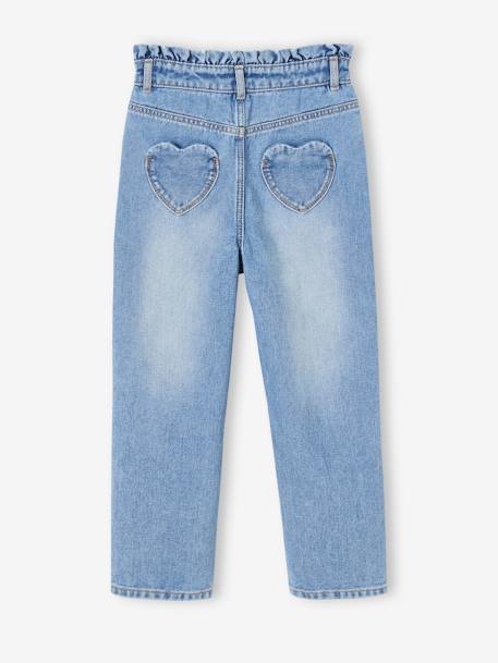 Jean Mom poches coeur au dos fille denim gris+stone 8 - vertbaudet enfant 