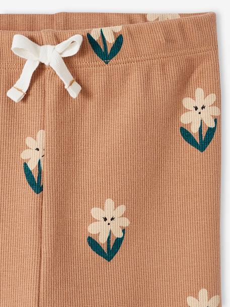 Legging imprimé en maille côtelée fille noisette+rose pâle+vert de gris 5 - vertbaudet enfant 