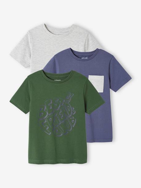 Lot de 3 T-shirts Basics garçon manches courtes  - vertbaudet enfant