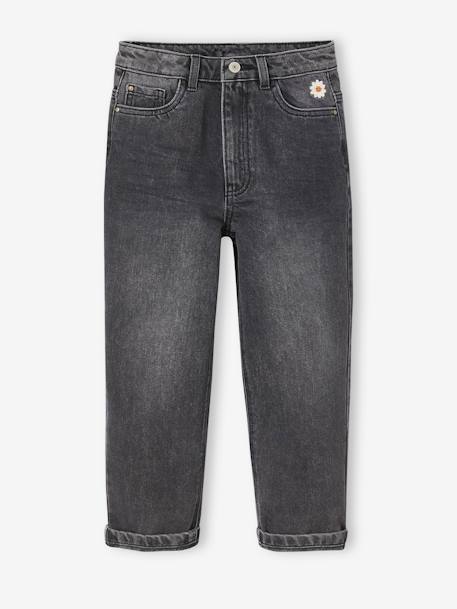 Jean loose boyfriend fille. denim gris+double stone+stone 1 - vertbaudet enfant 