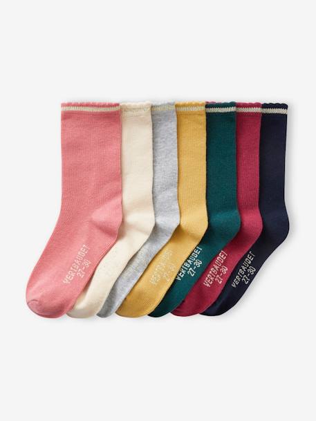 Fille-Sous-vêtement-Lot de 7 paires de mi-chaussettes fille lurex BASICS