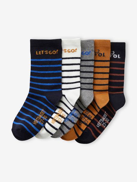 Lot de 5 paires de chaussettes rayées garçon  - vertbaudet enfant