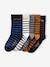 Lot de 5 paires de chaussettes rayées garçon bleu nuit 1 - vertbaudet enfant 