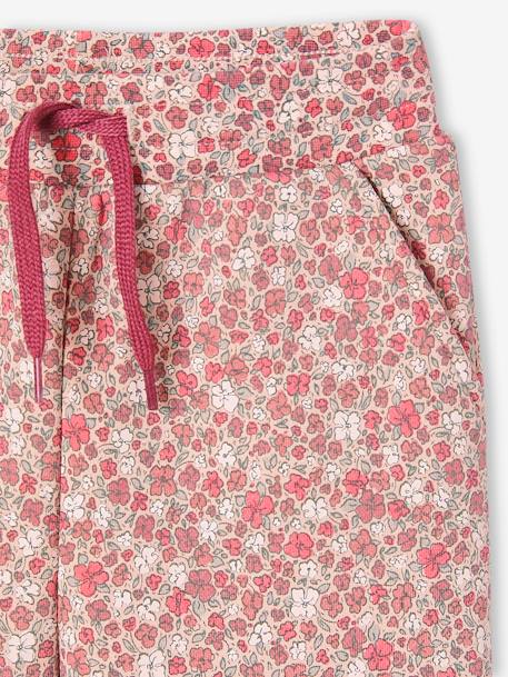 Pantalon jogging imprimé fleurs en molleton fille rose imprimé 3 - vertbaudet enfant 