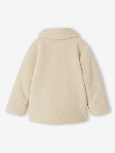 Manteau douillet en sherpa fille fermeture par brandebourgs écru 6 - vertbaudet enfant 