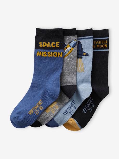 Garçon-Sous-vêtement-Lot de 4 paires de chaussettes "espace" garçon