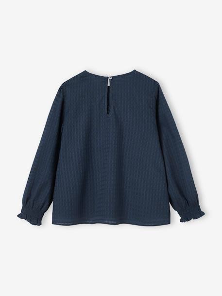 Blouse à volant effet texturé fille écru+marine 6 - vertbaudet enfant 