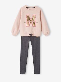 Ensemble sport sweat en molleton + legging matière technique fille  - vertbaudet enfant