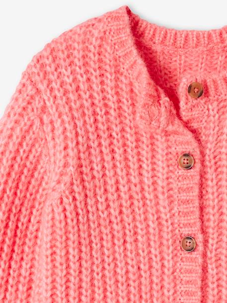 Gilet loose en maille mousseuse fille rose bonbon 5 - vertbaudet enfant 