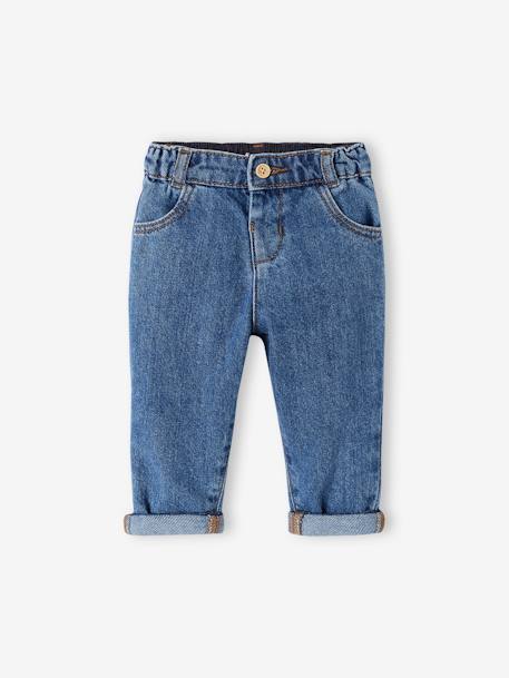 Jean mom fit bébé en denim stone 1 - vertbaudet enfant 