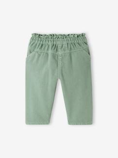 Pantalon en twill bébé taille élastiquée  - vertbaudet enfant