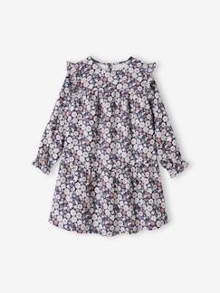 -Robe imprimée fleurs manches volantées fille