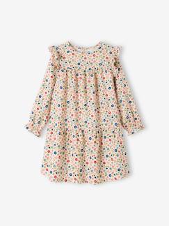 -Robe imprimée fleurs manches volantées fille