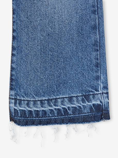 Jean large fille bas effiloché bleu ciel+bleu jean+denim bleached+denim gris+stone 8 - vertbaudet enfant 