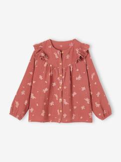 -Blouse volantée en gaze de coton fille