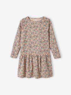 Robe Basics imprimée fille manches longues  - vertbaudet enfant