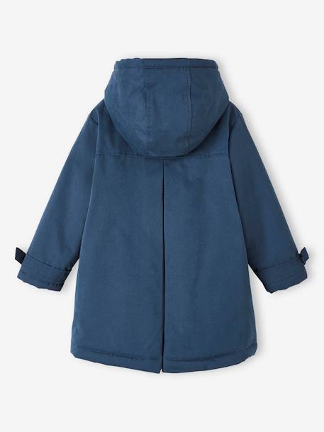 Parka à capuche chic effet peau de pêche fille bois de rose+marine 9 - vertbaudet enfant 