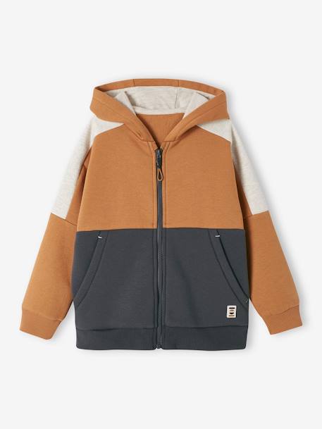 Sweat zippé à capuche effet colorblock sport garçon  - vertbaudet enfant