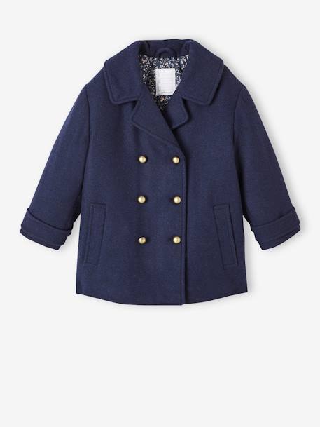 Manteau officier en drap de laine fille marine 2 - vertbaudet enfant 