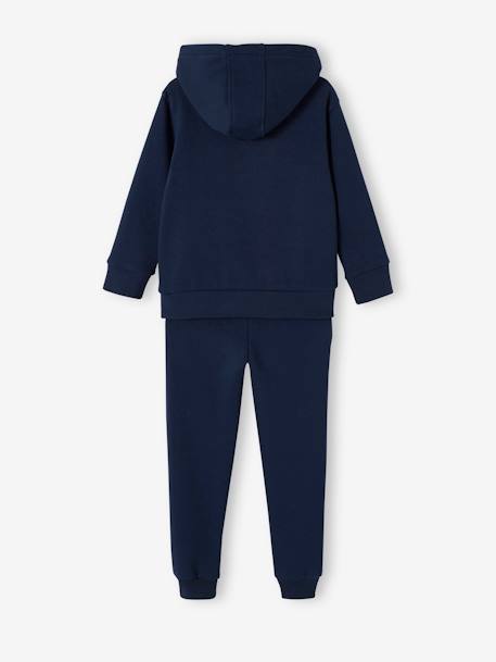 Ensemble sport garçon sweat à capuche et jogging en molleton marine+vert chiné 4 - vertbaudet enfant 