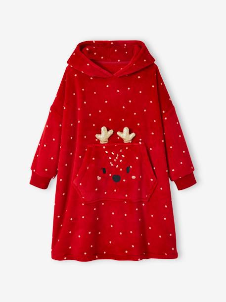 Robe de chambre plaid en velours et polaire noël fille rouge 1 - vertbaudet enfant 