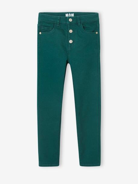 Pantalon Mom MorphologiK Fin fille écru+encre+pêche+rose poudré+vert sapin 21 - vertbaudet enfant 