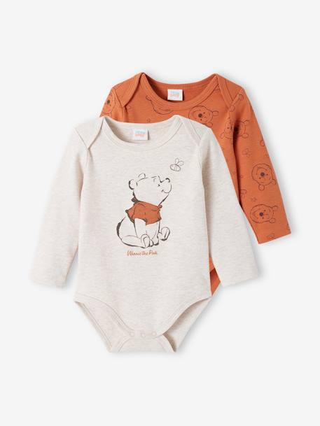 Lot de 2 bodies bébé garçon Disney® Winnie l’ourson vanille + marron 1 - vertbaudet enfant 