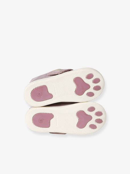 Chaussons scratchés bébé en cuir souple rose+rose imprimé 5 - vertbaudet enfant 