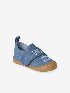 Chaussures-Chaussons scratchés bébé en toile denim