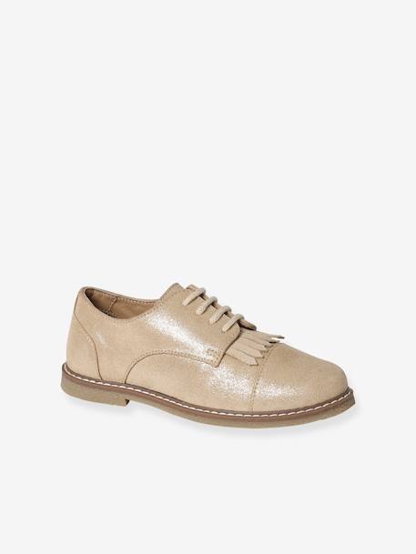 Derbies frangées à lacets cuir junior or 1 - vertbaudet enfant 