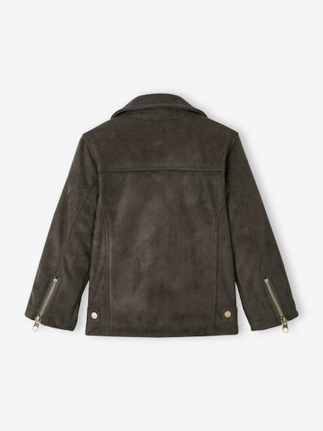 Veste fille en nubuck anthracite+marron clair 3 - vertbaudet enfant 