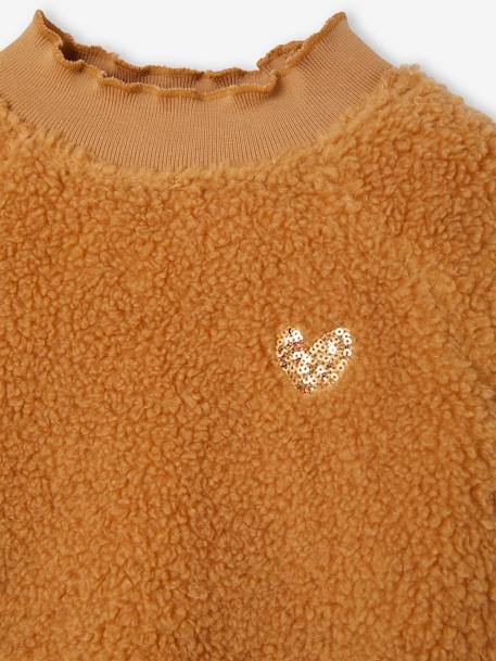 Sweat en sherpa fille finitions fantaisie caramel 3 - vertbaudet enfant 