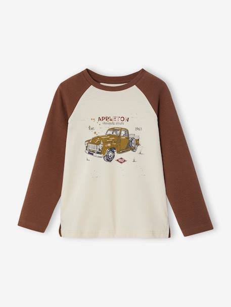 Tee-shirt nid d'abeille voiture garçon manches longues raglan  - vertbaudet enfant